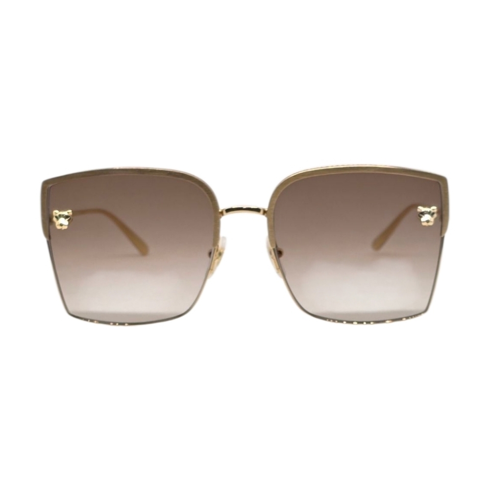 CARTIER SUNGLASSES Elegant Gold and Brown Sunglasses